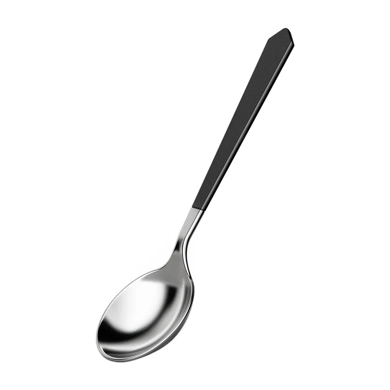 Cupping spoon — black silver